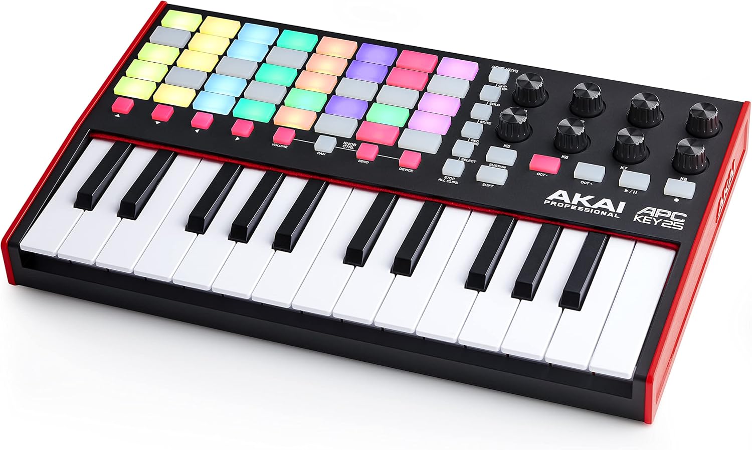 Akai Professional APC Key 25 MK2-25-Key USB MIDI Keyboard Controller for Clip Launching with Ableton Live Lite, 40 RGB Pads and 8 Rotary Knobs