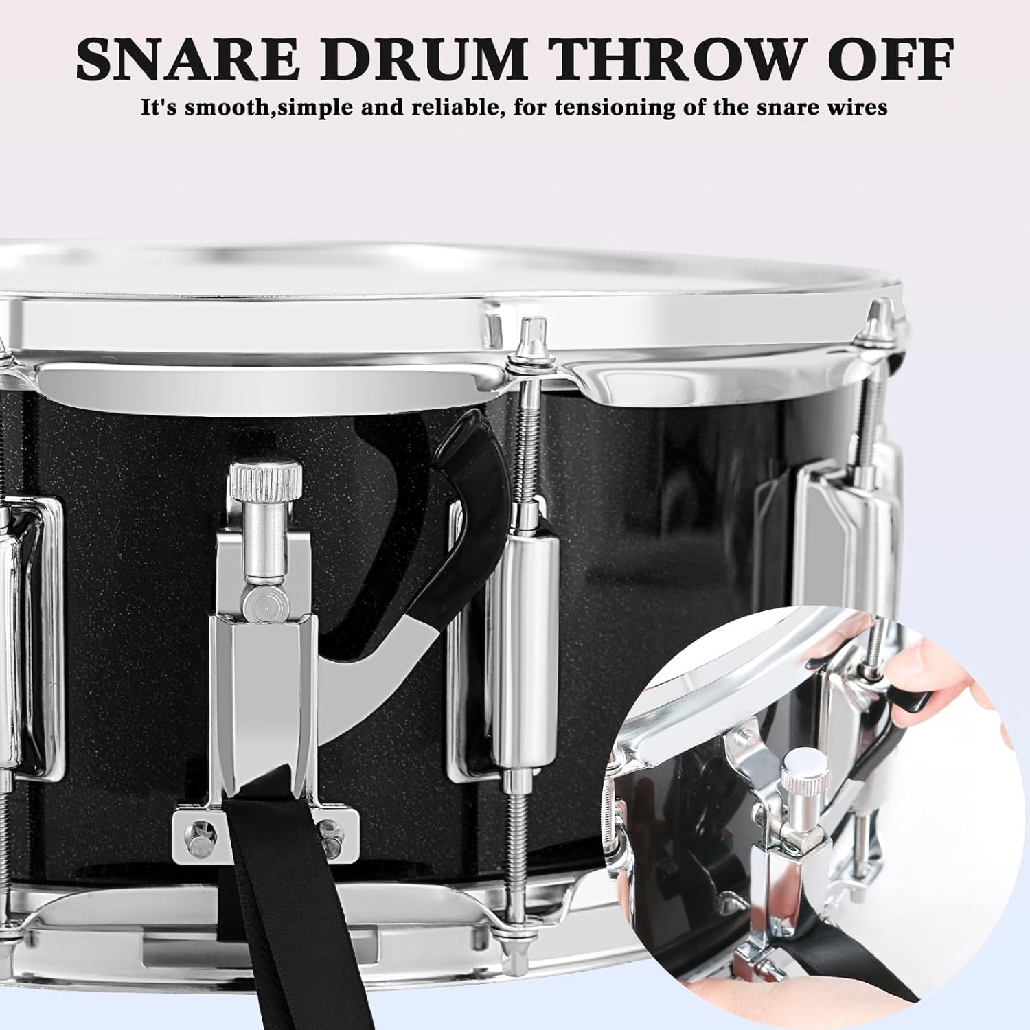EASTROCK Snare Drum 14X5.5 Inches for Student Beginners with Gig Bag, Drumsticks, Drum Keys, Coated Material Drum Head, Black