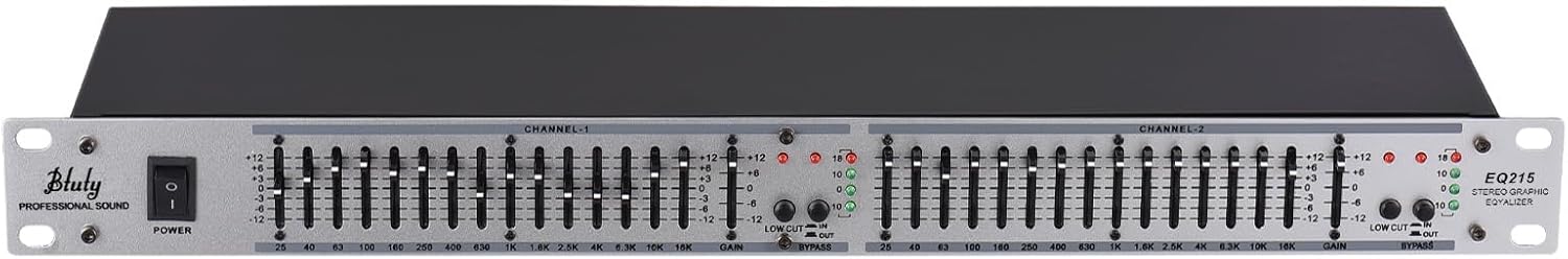 15-Band Equalizer Audio Equalizer EQ-215 Dual Channel 1U Rack Mount 2-channel Stereo Graphic Equalizer Stereo Equalizer Graphic Equalizer
