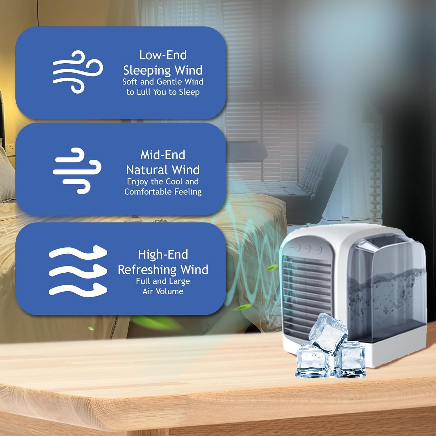 Breeze Box Air Conditioner Fan, 2025 New 4 in 1 Breeze Box Portable Air Conditioner Fan, Fast Cooling with Dynamic Ice Mist Technology for Bedroom Office Home (2pcs)