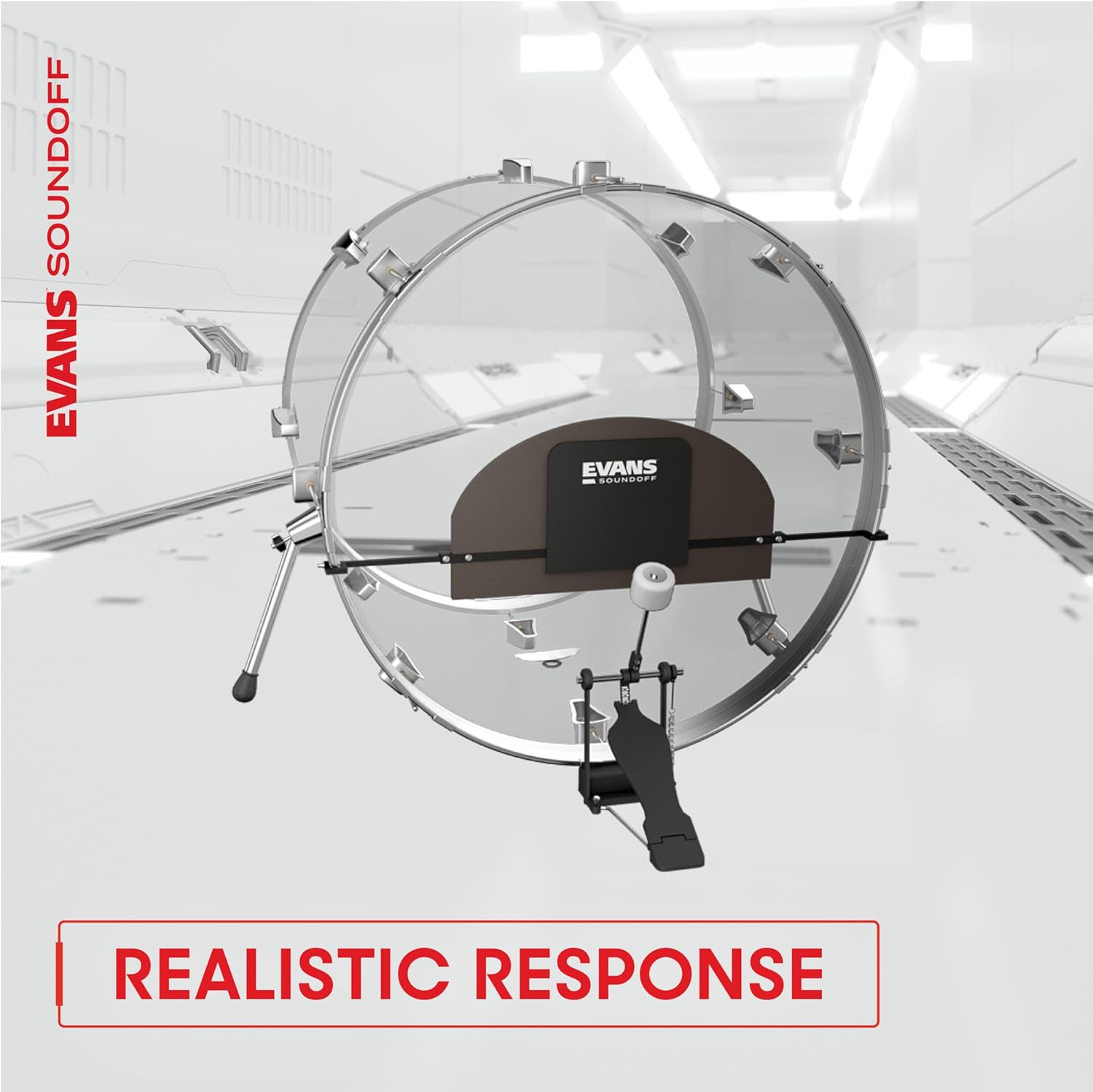 Evans Soundoff Drum Mute Pads - Full Box Pad Set - Mutes Pack - 3 Cymbals, 4 Tom/Snare, & 1 Bass - Great for Silencing Acoustic Kits to Practice - Standard - 8-Pack