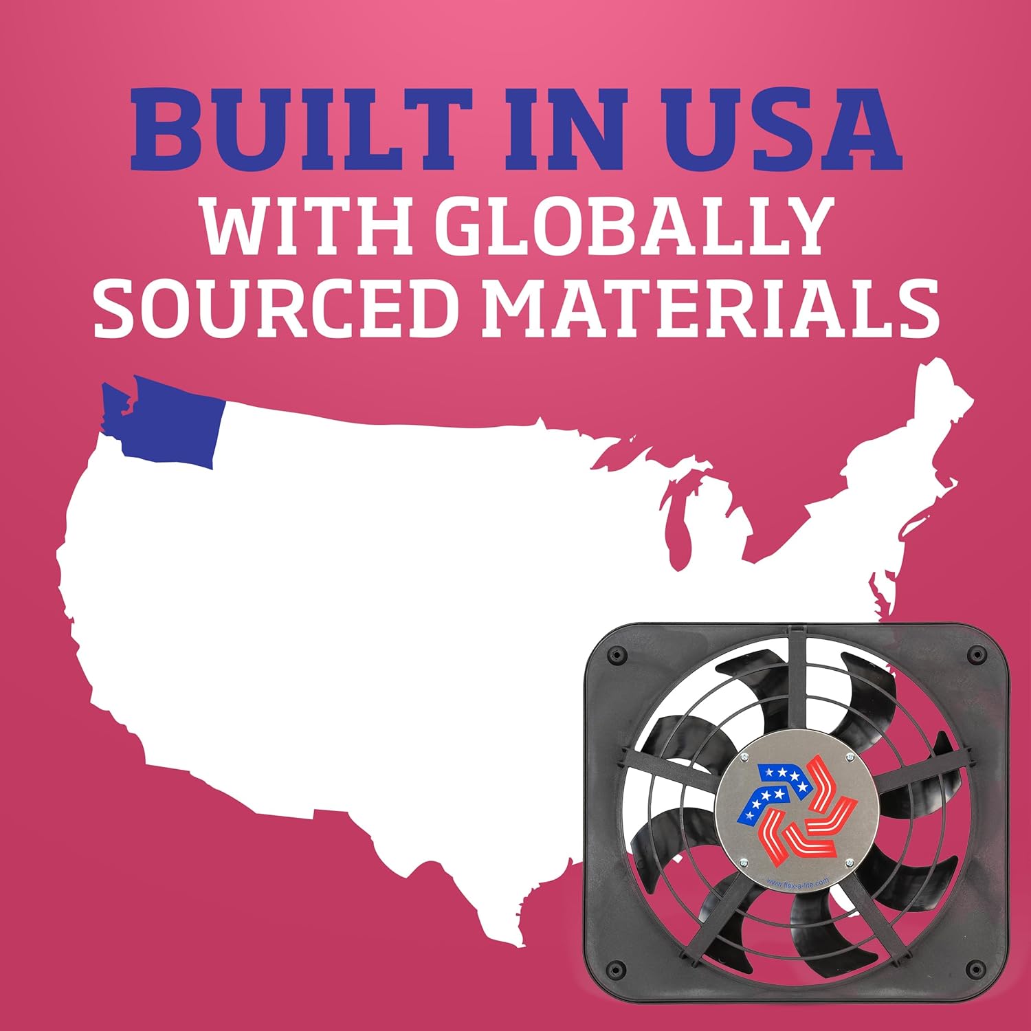 Flex-A-Lite Lo-Profile S-Blade Electric Fan, Puller Fan (123), Car Accessories, 12-1/8 Inches, Black