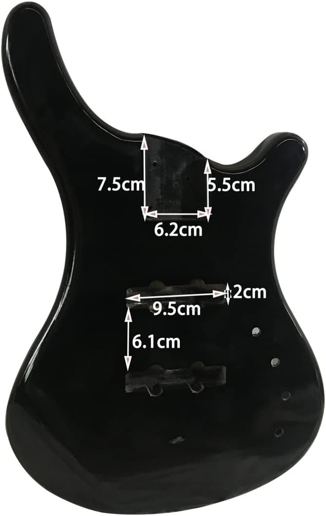 FLFL Electric Bass Guitar Body Unfinished Aged for ST Bass Panel Unfinished Guitar Kit (Color : Black)