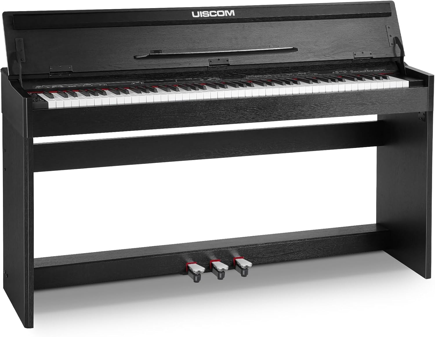 UMP-90 88 Keys Semi-weighted Full Size Keyboard Electric Piano with Furniture Stand｜Power Adapter｜Triple Pedals｜MP3 Function Digital Piano for Beginner (Black)