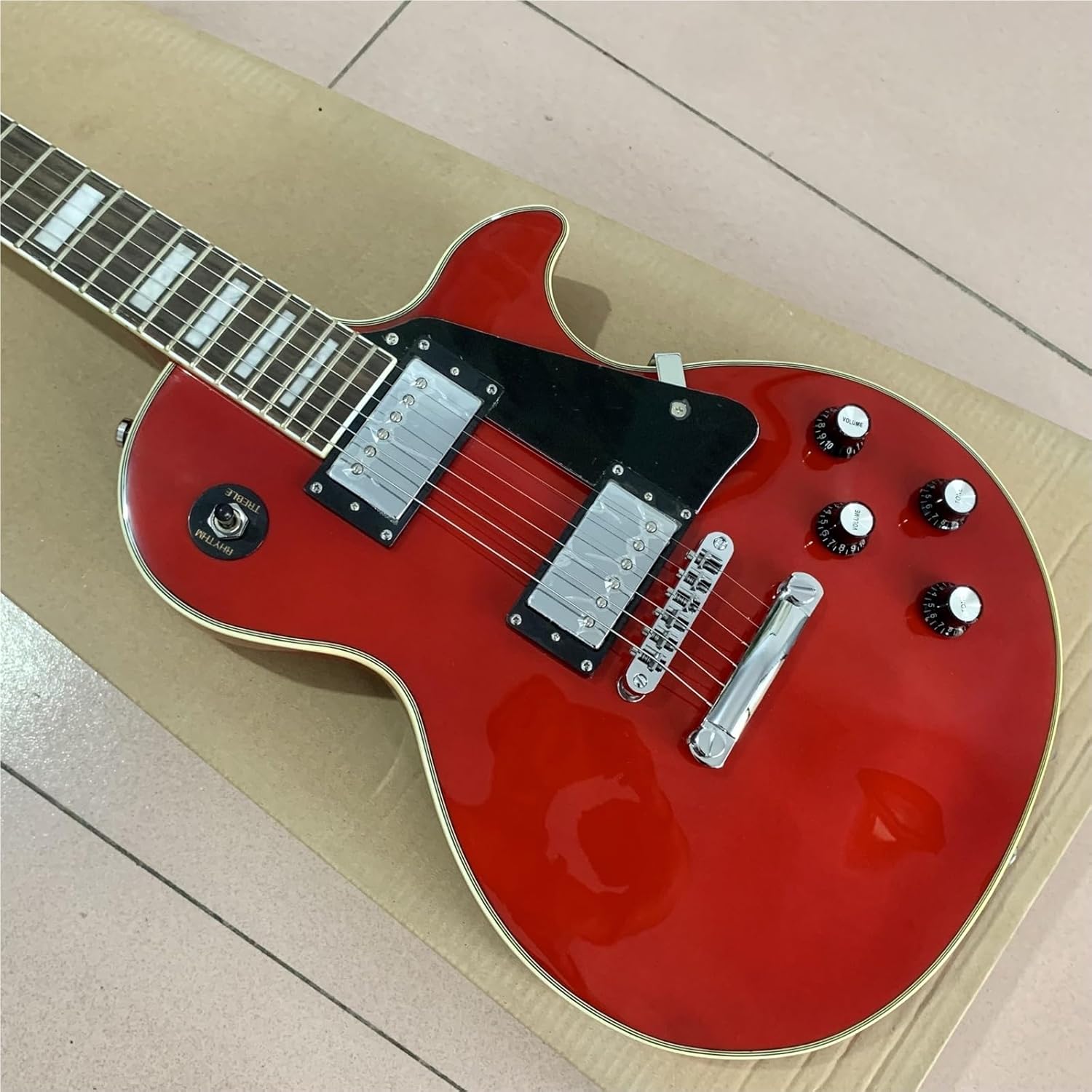 Beginner Electric Guitar Kits Red Solid Wood Body Electric Guitar One Piece