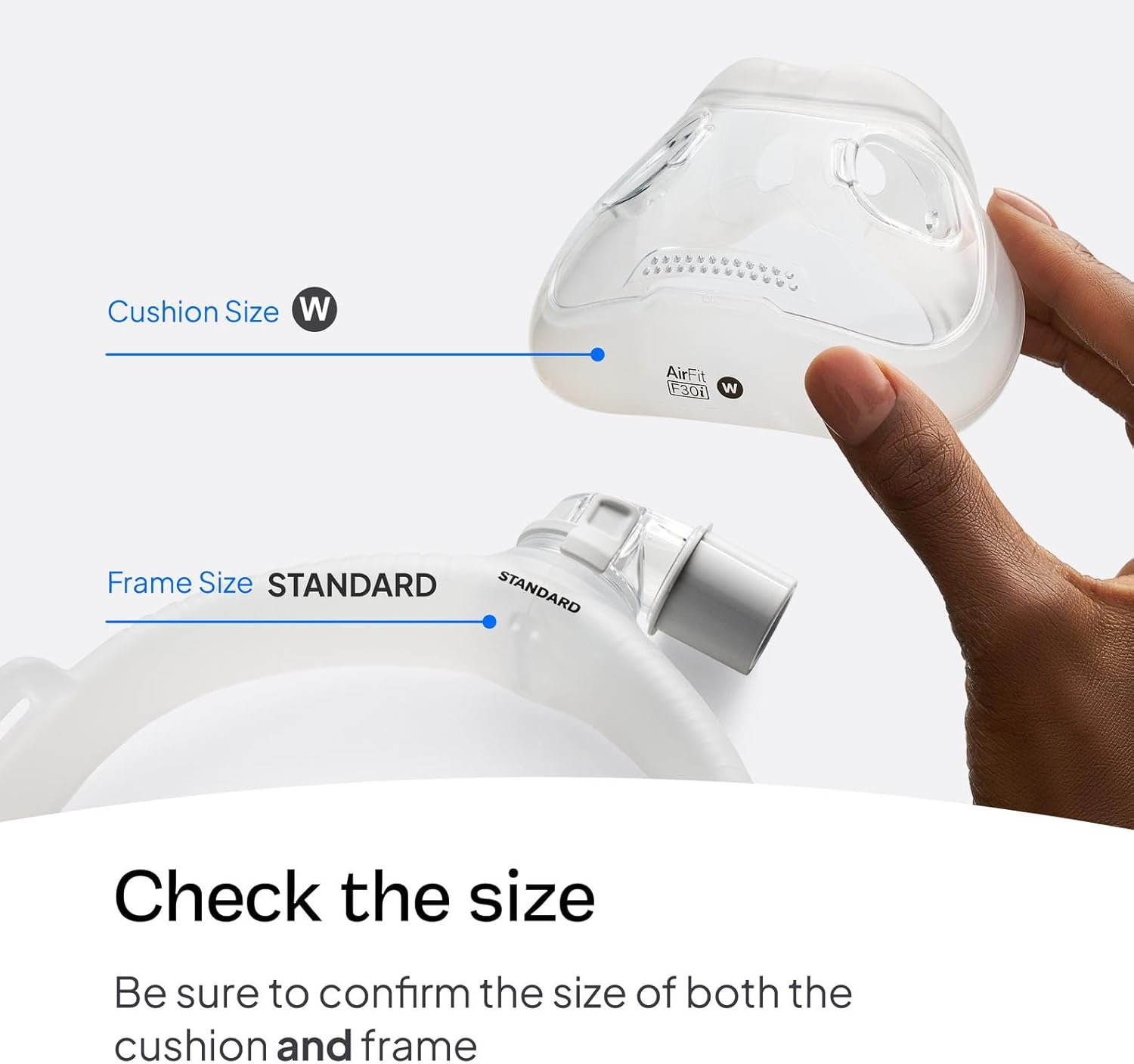 ResMed AirFit F30i Standard Frame System - for Full-Face CPAP Mask - Replacement CPAP Accessories - Without Headgear - Wide