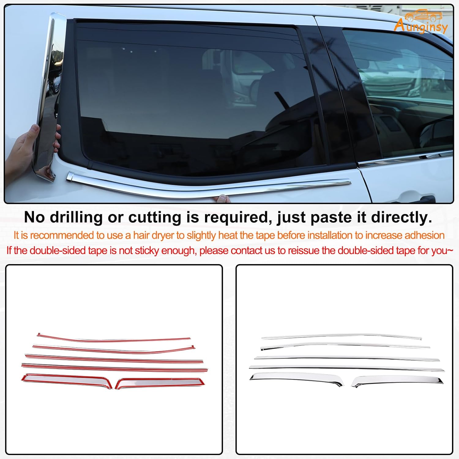 Car Exterior Side Window Decorative Bright Strip Cover Fit Toyot@a Tundra 2022-2025 Outer Window Door Body Side Strip Scratch-Proof Molding Polished Stainless Steel Reflective Pre-Cut Trim Accessories