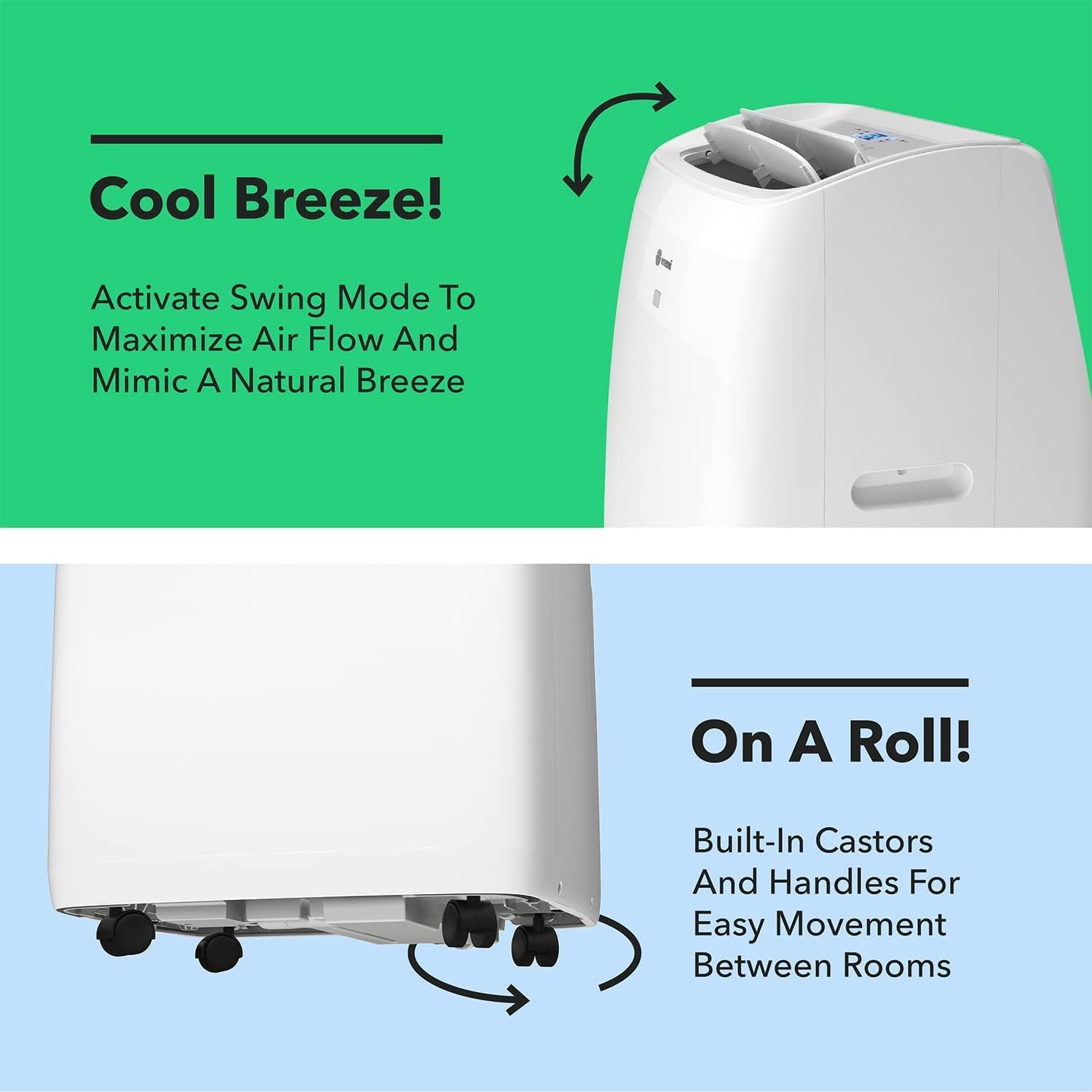 14,000 BTU Portable Air Conditioner, 3-in-1 AC Unit with Fan & Dehumidifier, Includes Window Kit, Remote Control & 24H Timer, Quiet Operation for Home/Office