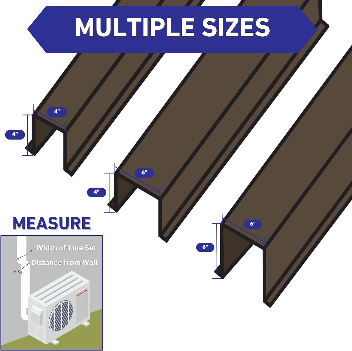 EAGLE 1 Metal Line Set Cover Kit for Mini Split and Central Air Conditioner & Heat Pump (Multiple Sizes and Colors) (4x4, Galvalume)