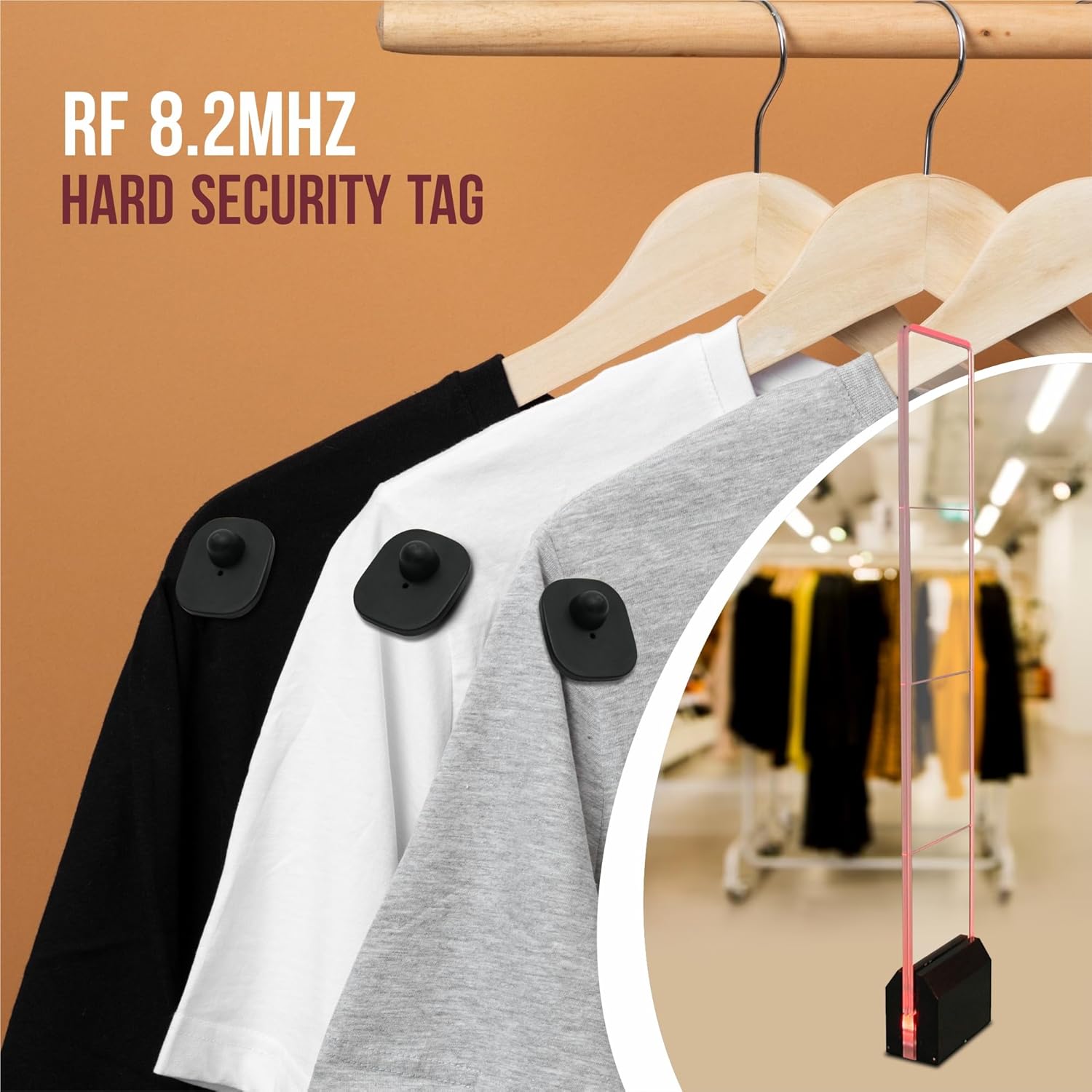 RF 8.2MHz Mini Security Tags with Pin – 1000-Count – Checkpoint Security Compatible for Theft Prevention – for Apparel, accessories, others by Bullseye Protection