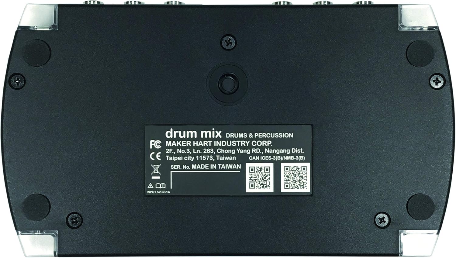 Maker hart Drum Mixer Compact 6 Ch Multitrack Audio IN/3.5mm Stereo/6.3mm Mono L/R/Mic IN/USB Audio out/Build in MIC