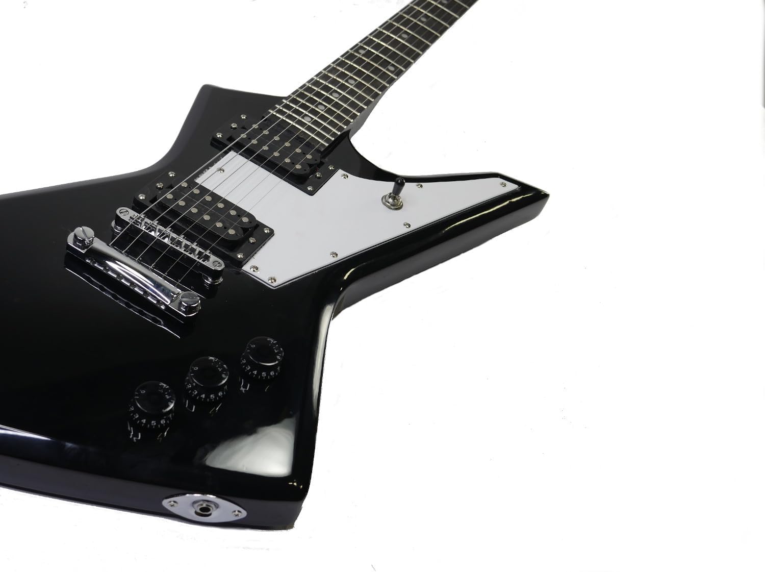 ELECTRIC GUITAR Black 6 String Right Handed Hard Rock Heavy Metal Style