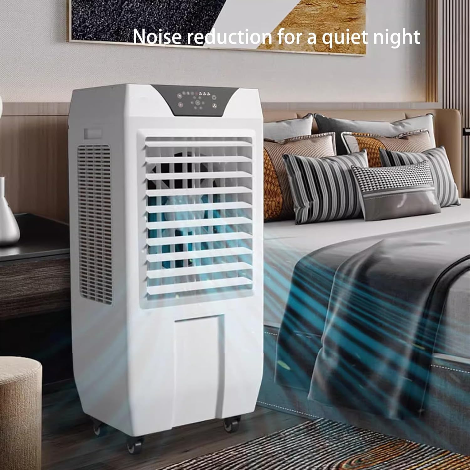 Portable Swamp Coolers, Evaporative Air Cooler with 3-Speed and Ice Crystals, Portable Air Conditioner for Patio Garage Commercial Use