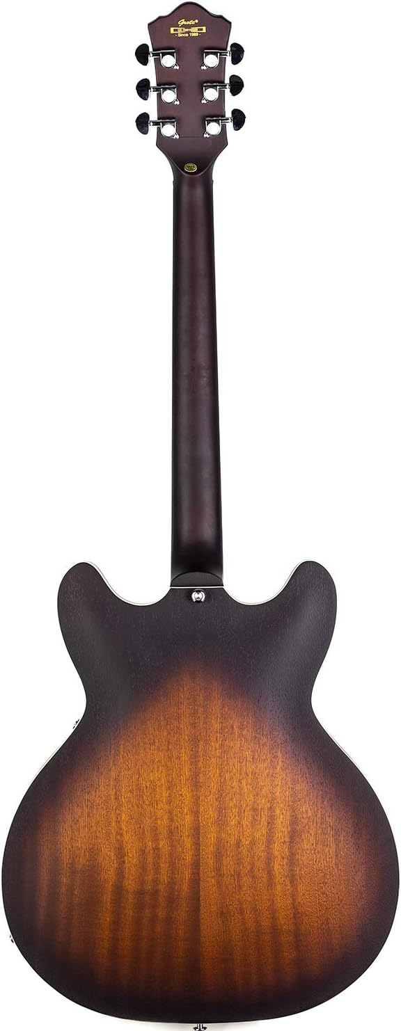 GROTE Electric Guitar Semi-Hollow Body Guitar matte finished P90 Pickups (Vintage Sunburst)
