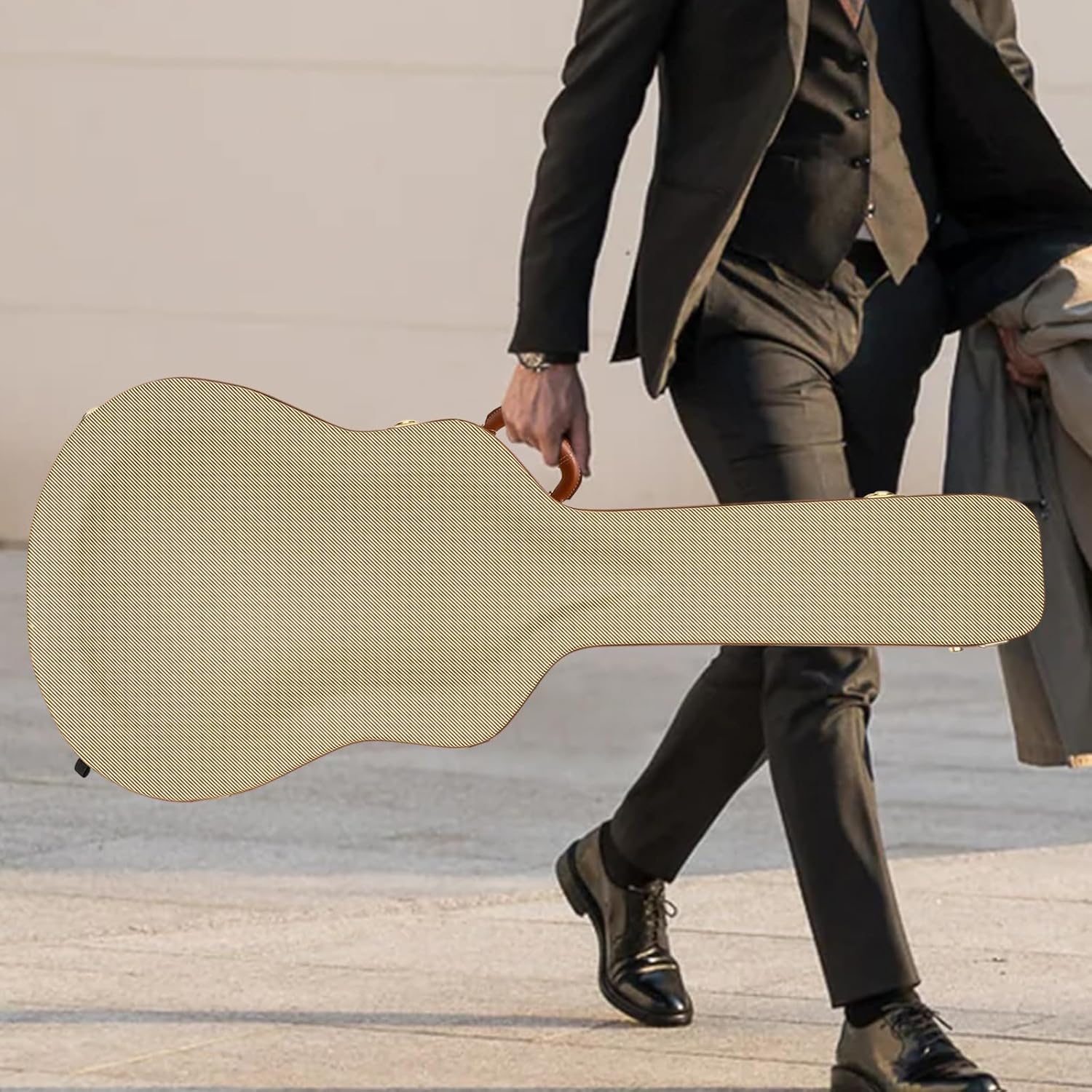 Wooden Guitar Case, Electric Guitar Hard Case,Wood Case for Les Paul Electric Guitars,Electric Guitar Wooden Hard Shell Lockable,Sponge Lining, Iron Latches, Suitable for 41