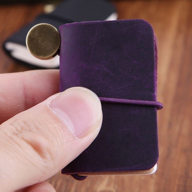 MVNOIRE Portable Leather Travel Book Mini Journal Booklet Handmade Cover With Insert Brochure Creative Accessories Writing Gifts For Men