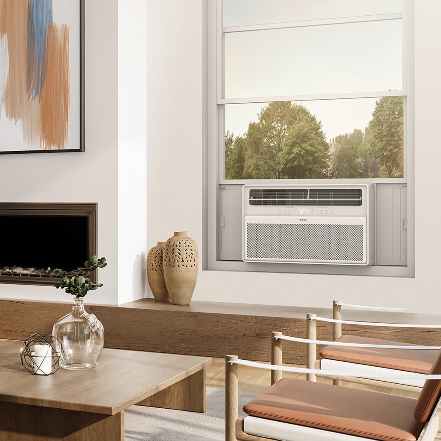 TCL 8,000 BTU Q-Series Smart Inverter Window AC, Ultra-Quiet 32dB Fan & 40dB Cooling, 38% Energy Saving, 3-Step Install, Open-able Window, Works with Smart Home Devices, Cools up to 350 Sq. Ft.