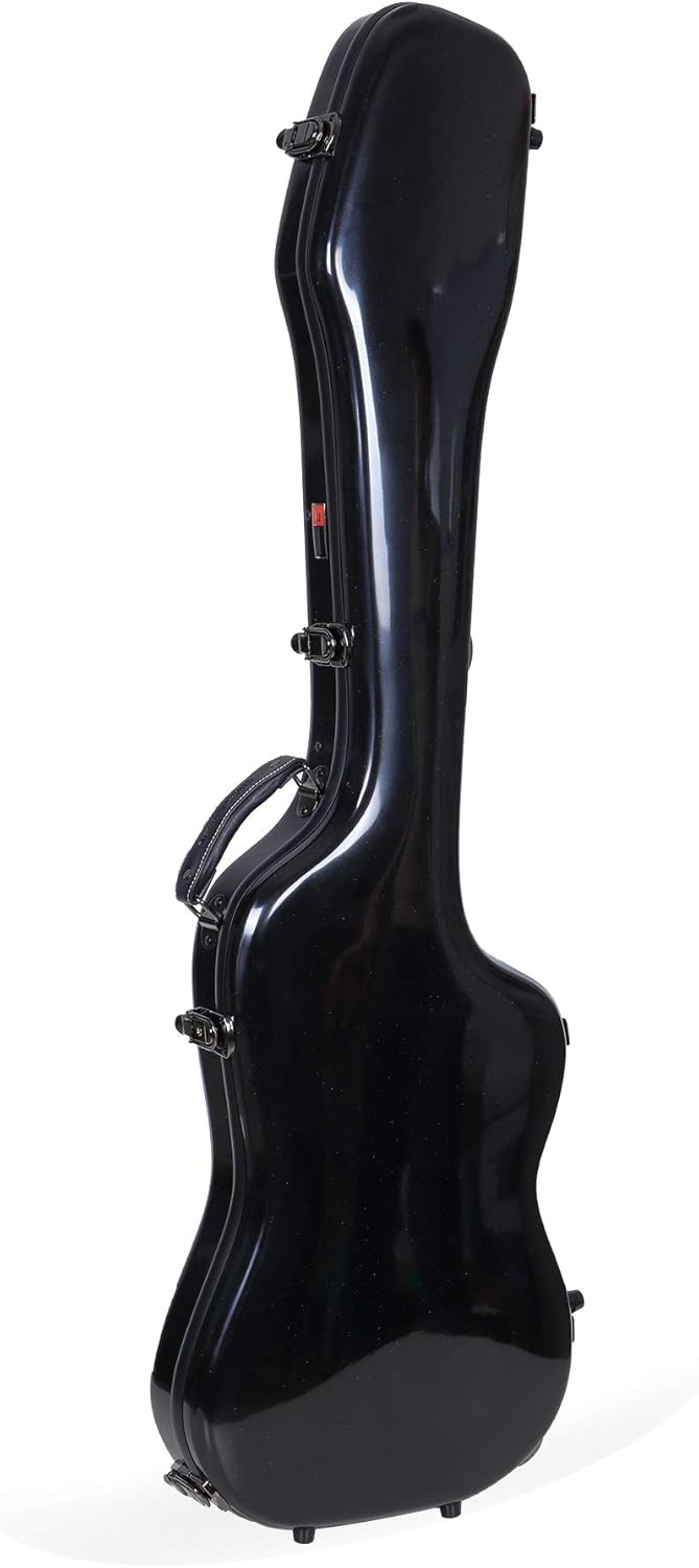 Crossrock Fiberglass Case fits for Precision Bass Style Guitars with removable shoulder straps-Black(CRF2021BBK)