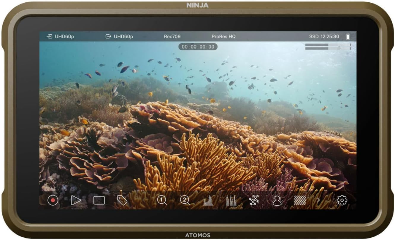 Atomos Ninja 5.2-Inch Touchscreen 1000nit HDR Monitor-Recorder for DSLR and Mirrorless Cameras Bundle with Universal Accessory Kit (2 Items)