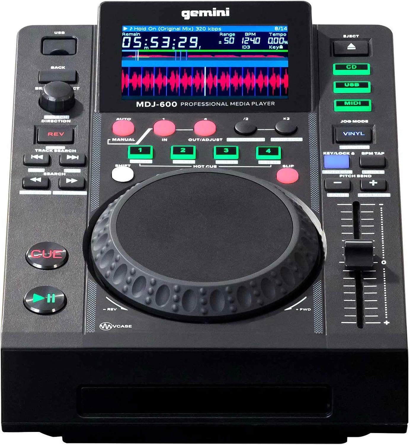 Audiosavings Bundle: MDJ-600 Single Tabletop USB/CD Media Player DJ MIDI Controller w/4.3