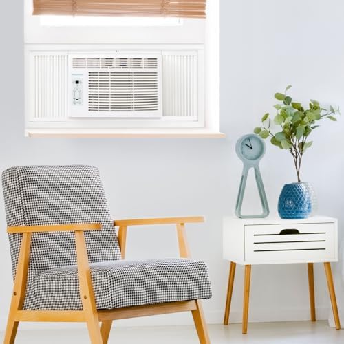 Keystone 5,000 BTU Window Air Conditioner and Dehumidifier, Window AC Units for Apartment, Living Room, Bathroom, and Small Rooms up to 150 Sq. Ft., Quiet Window Air Conditioners with Remote Control