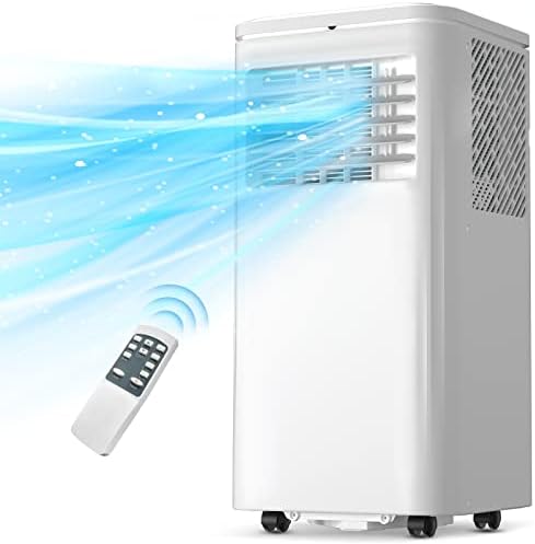 10000 BTU Portable Air Conditioner for Cool Up to 350 Sq.Ft. Large Room, LifePlus 3 In 1 Portable AC Unit w/Dehumidifier & Fan, Auto Swing, 24H Timer & Window Ventilation Kit, Low Noise for Bedroom