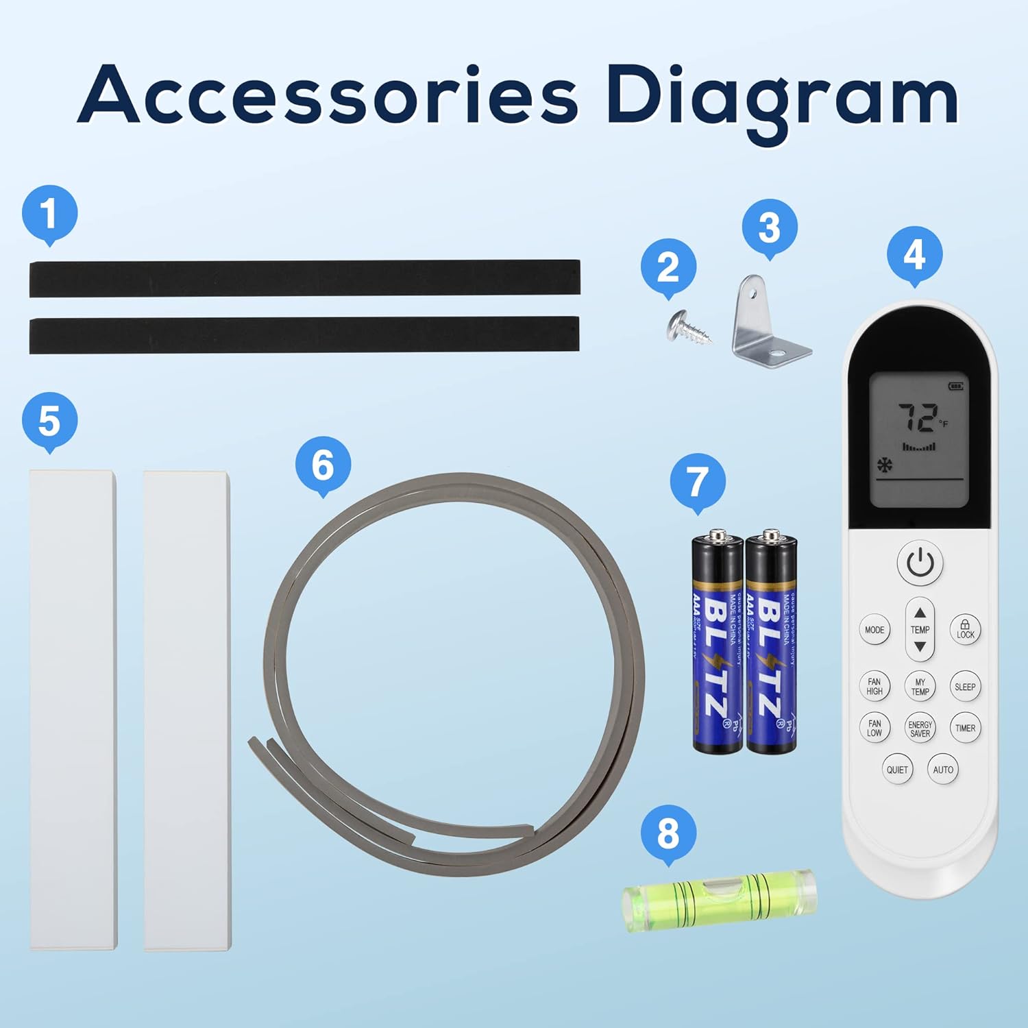 ZAFRO 12000BTU Window Air Conditioner U-Shaped Cools 550 Sq.Ft., Ultra Quiet Energy-Efficient Cooling, With Remote Control, White
