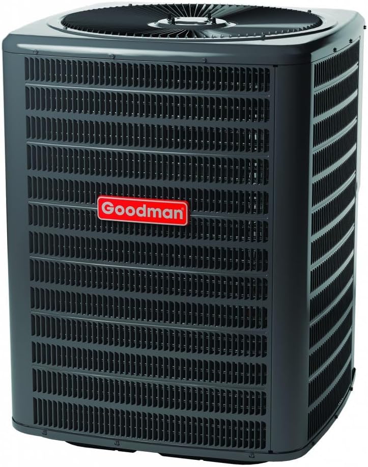 Goodman 2 TON 14.3 SEER2 AC Only Condenser with 17.5 inches wide upflow coil (GLXS4BA2410 CAPTA2422B3) including a free thermostat.
