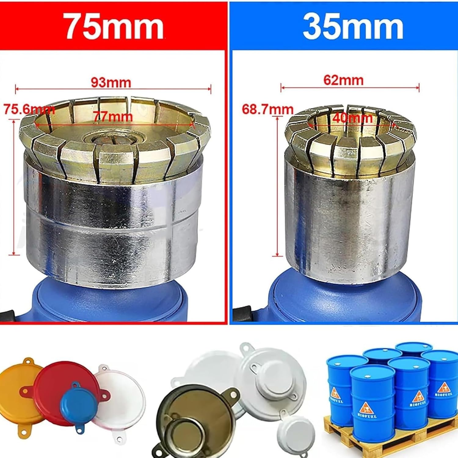 Pneumatic Oil Drum Sealing Machine, Oil Barrel Cover Crimper, Maximum Pulling Force 1300Lbs, Adjustable Tightness, for Caps, Barrels, Paints (35mm)