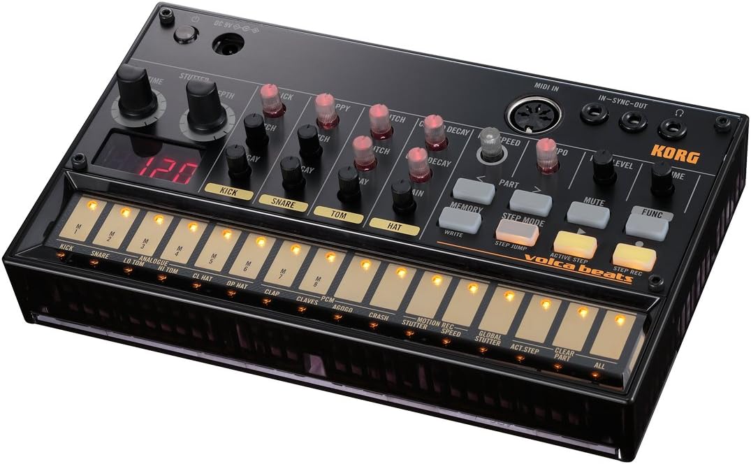 Korg Volca Beats Analogue Drum Machine Bundle with Power Supply and Austin Bazaar Polishing Cloth