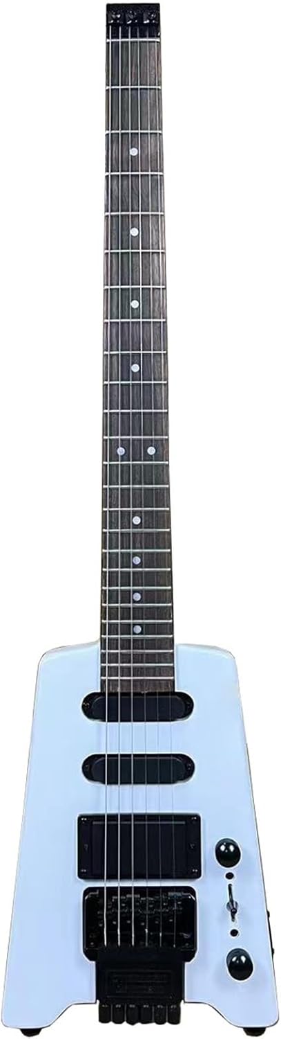 30 Inches Headless Electric Guitar White Color Mahogany Body for Beginner Adult Professional Headless Guitar