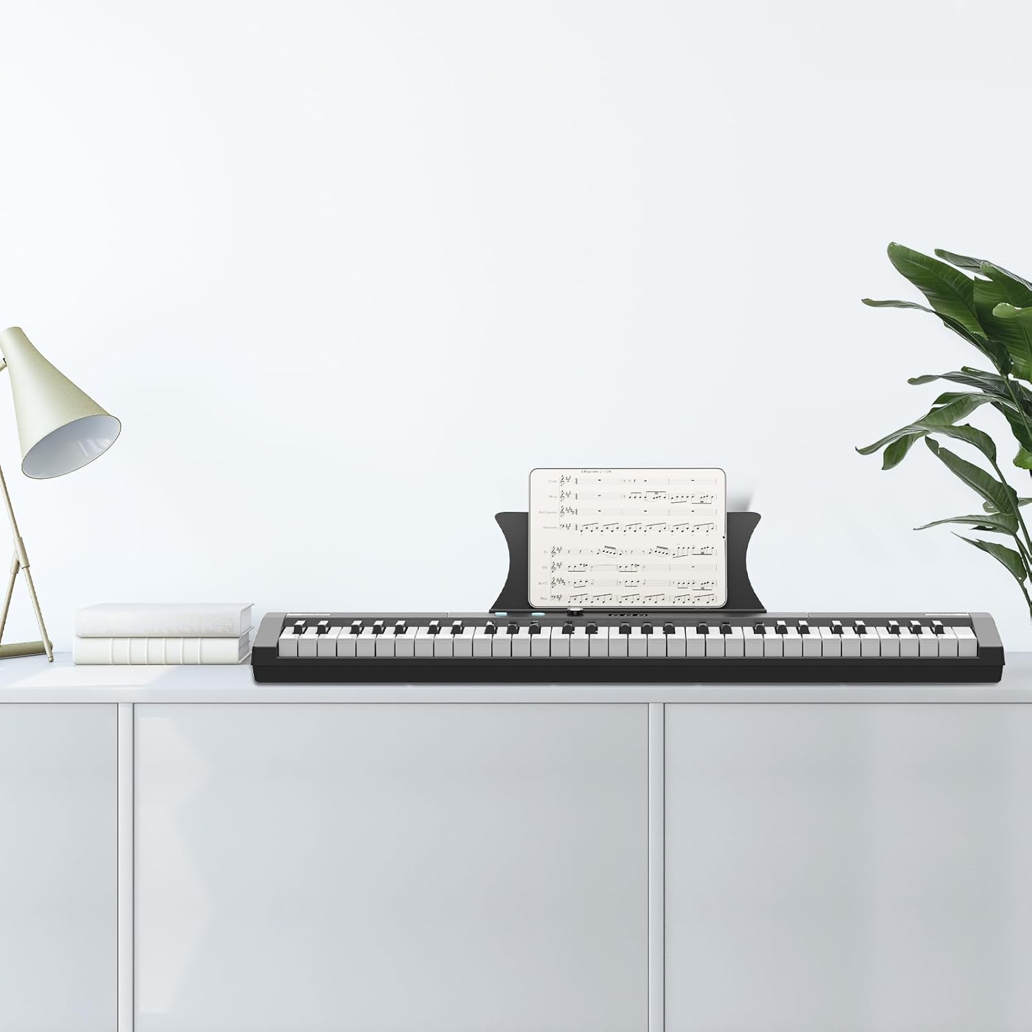 61 Key Weighted Piano Keyboard, with LCD, Note Stickers, Semi Weighted Portable Digital Piano, Small Piano Instrument, Electronic Musical Keyboard for Beginners and Professionals