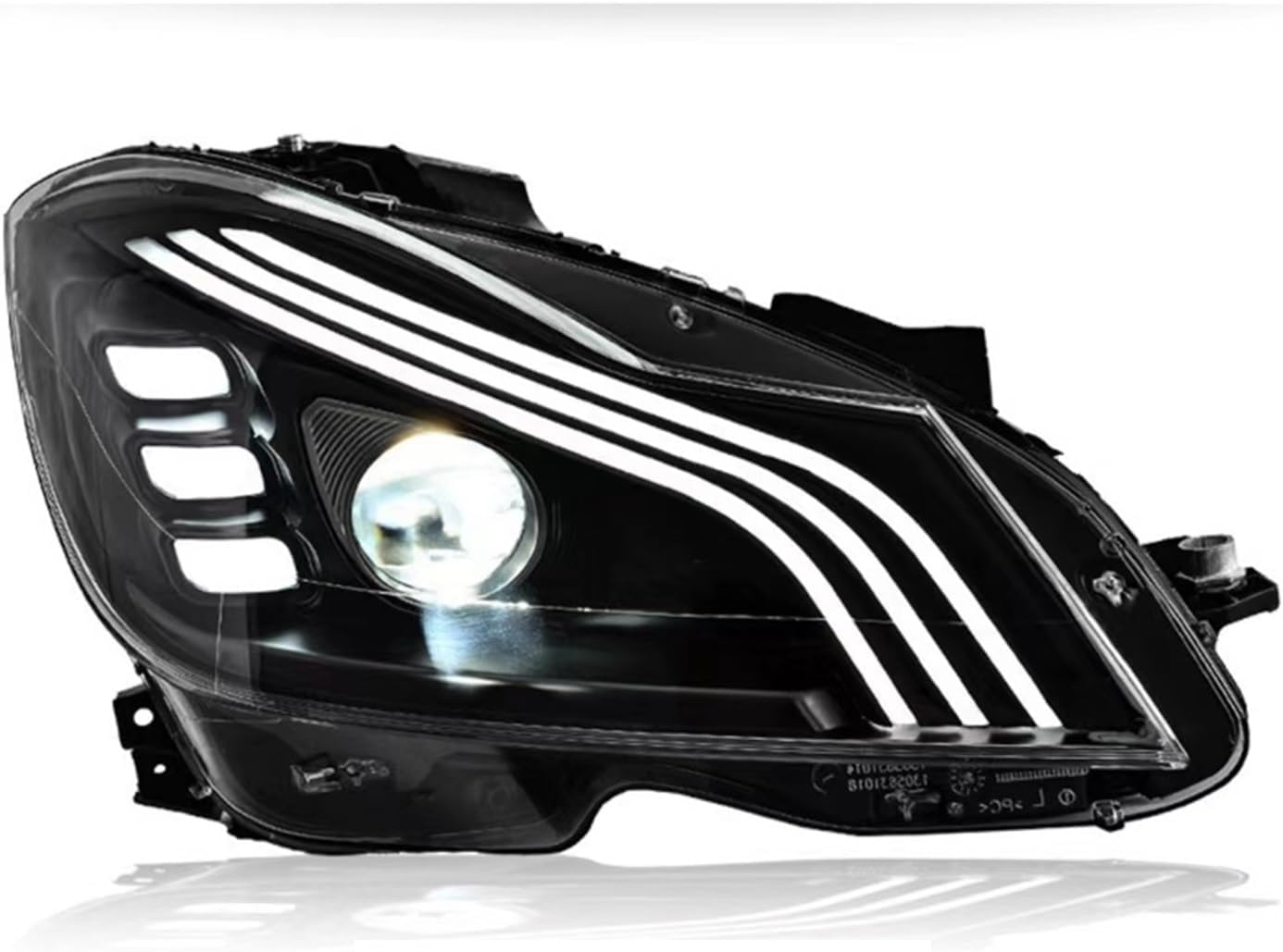 Car Lights Compatible For Benz C Class W204 2011-2014 Style LED Auto Headlamp Assembly Projector Lens Accessories Kit(2 PCS,Xenon)