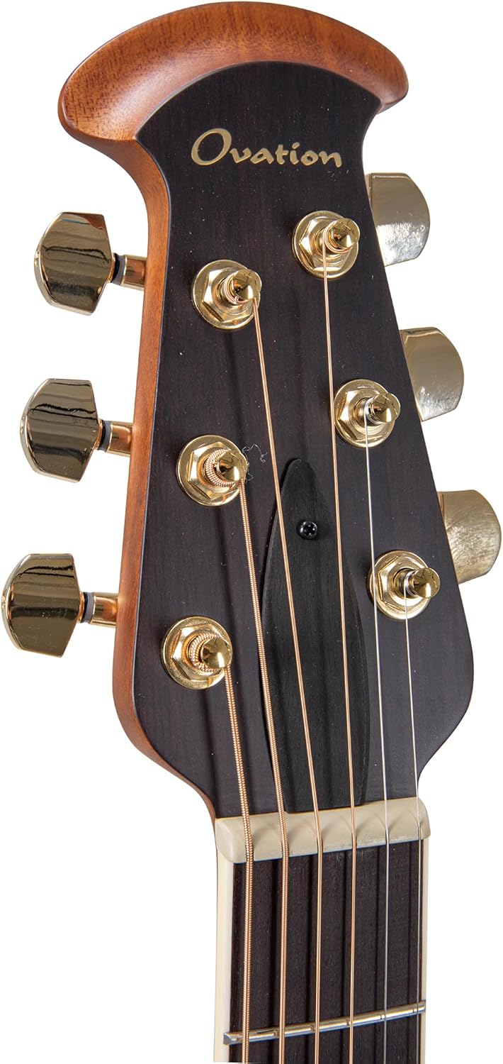 Ovation CDX40-5-G Celebrity Elite Deluxe CDX40 Electric Acoustic Guitar Solid Spruce Top Deep Contour Lyrachord Body Black Satin