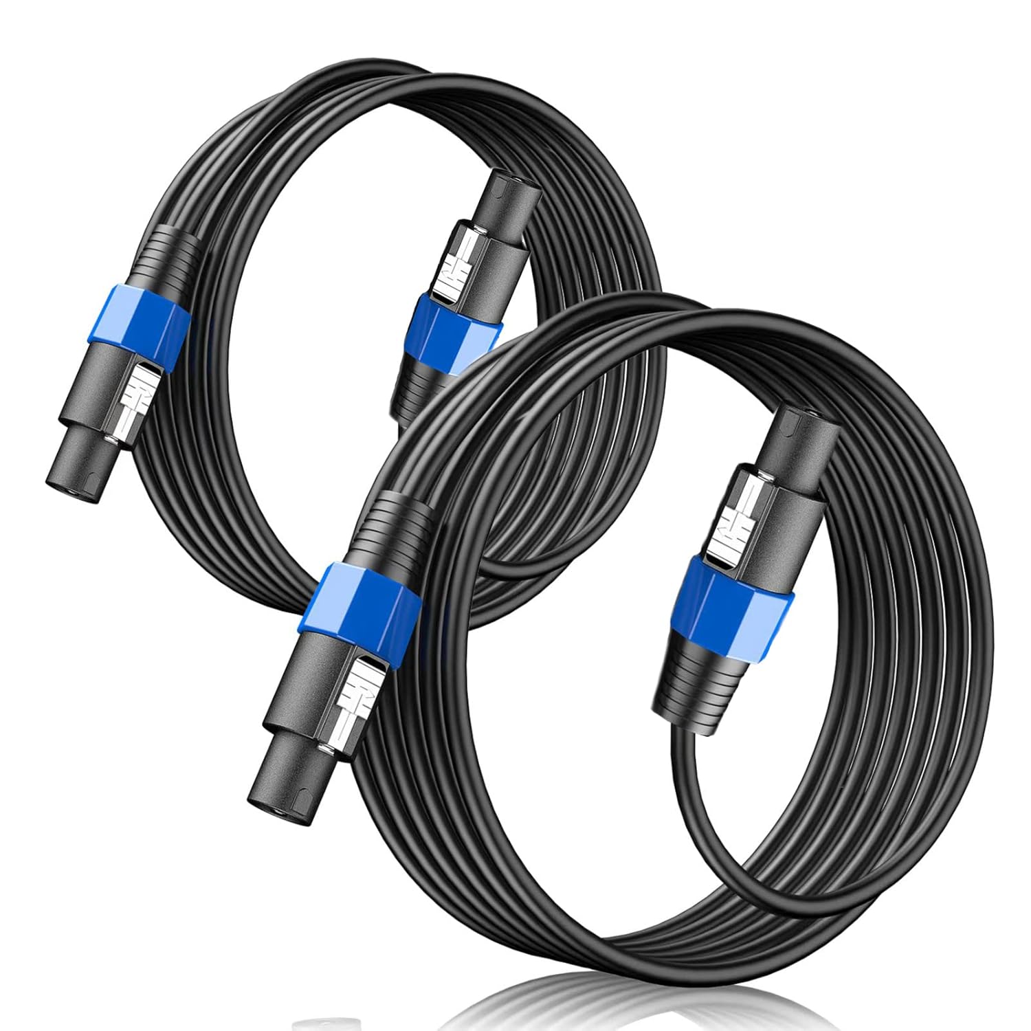 2-Pack 100 Feet Audio Speakon to Speakon Cable, Professional 12AWG Guage Wire Audio Speaker Cable with Twist Lock