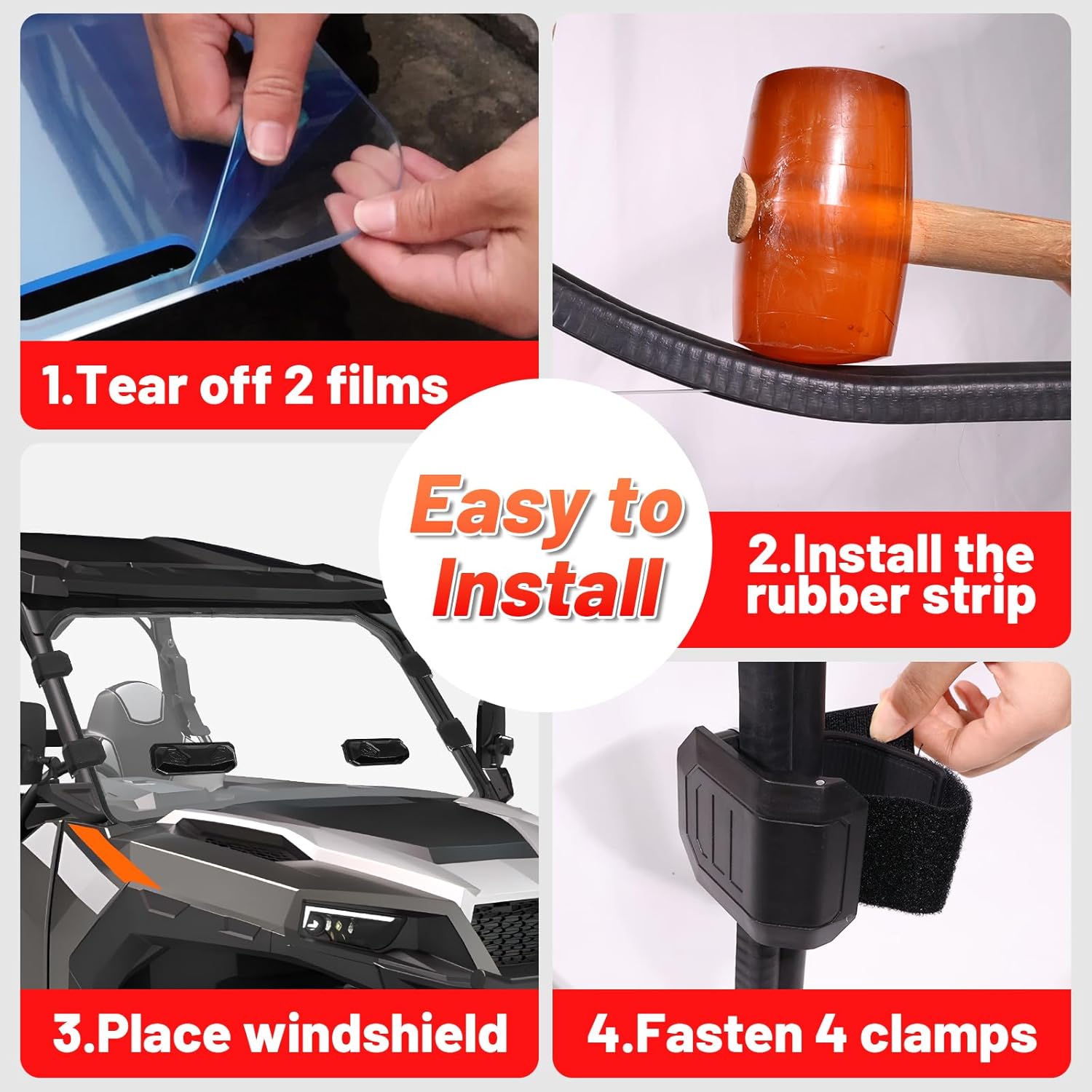 StarknightMT General 1000 Windshield Vented Full Front Window Compatible with Polaris General 1000/ 4 1000 /XP 1000 /XP 4 1000 2016-2025, Anti-Scratch Anti-UV Clear, General 1000 Accessories