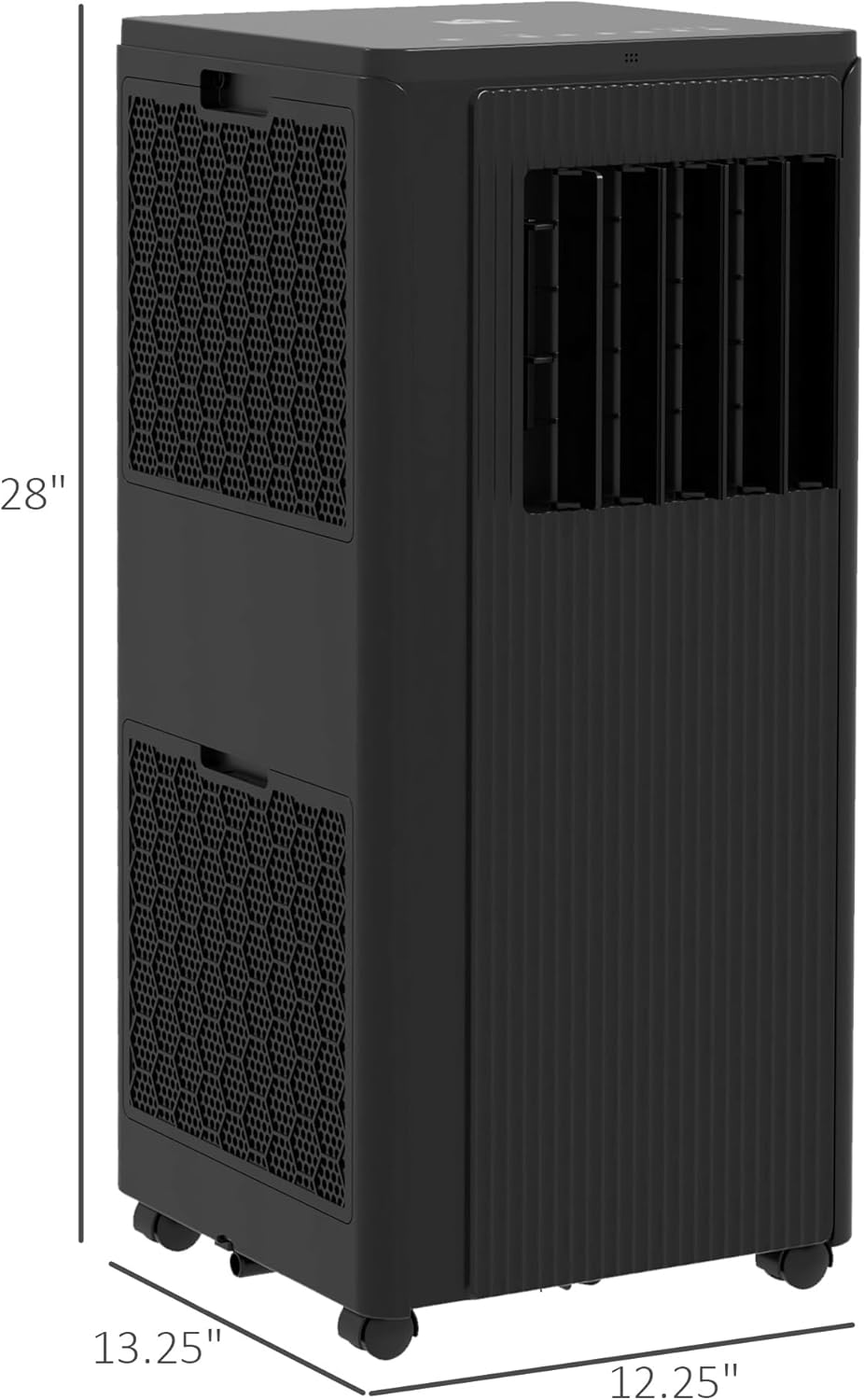 HOMCOM 8000 BTU Smart WiFi Enabled Portable Air Conditioner for Rooms Up to 215 Sq. Ft., 3-in-1 Moible AC Unit with Dehumidifier, Fan, Sleep, App & Remote, 24H Timer, Window Installation Kit, Black