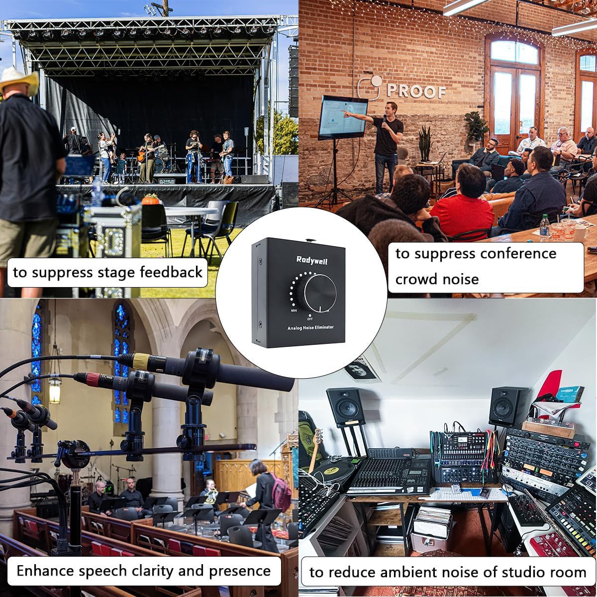 Vocal Noise Gate, Guitar Ground Loop Isolator,Feedback Suppressor,Hum Eliminator for Live Stage and Studio Signal Process,Full Analog Gear with XLR/TRS Line In/Out