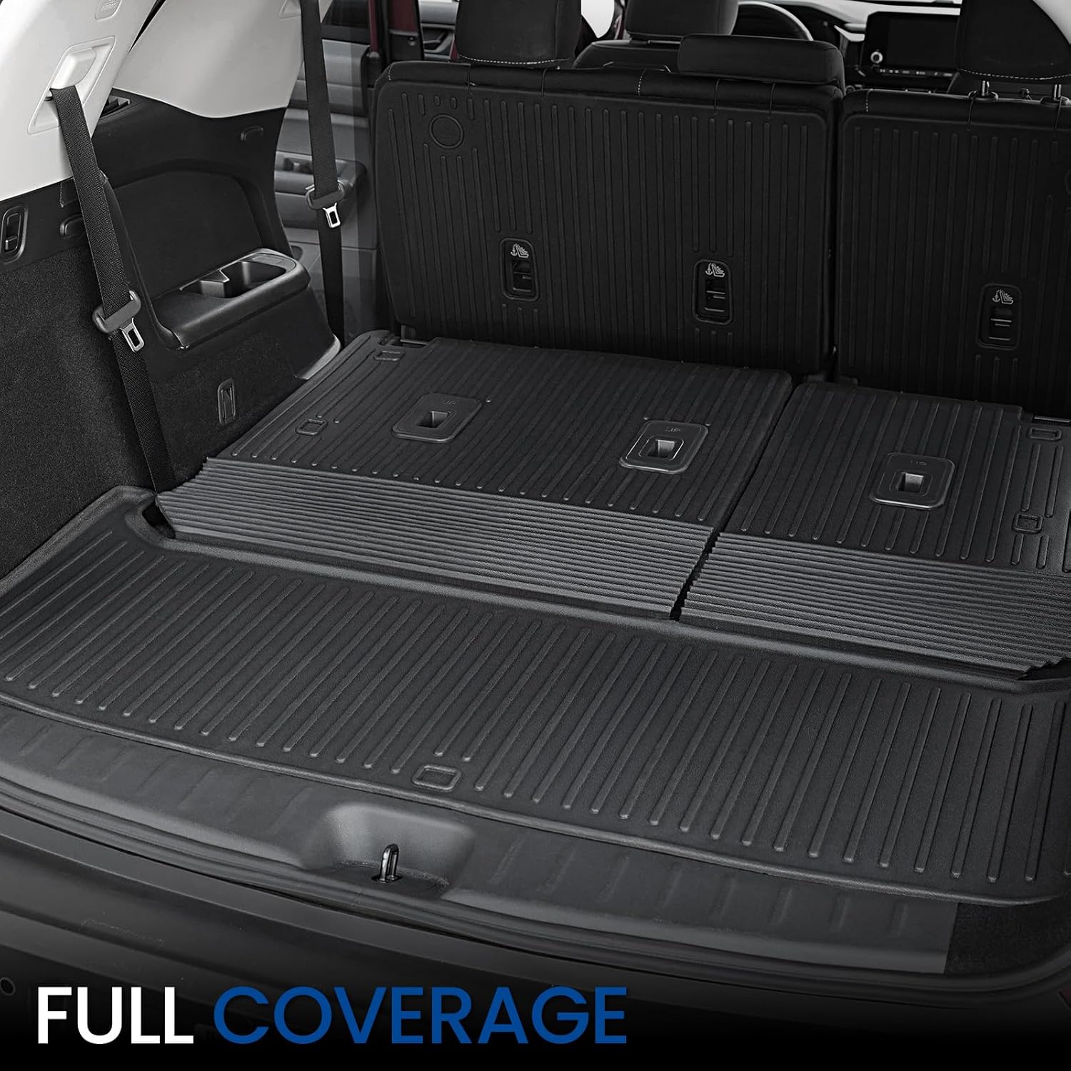 Floor Mats Cargo Mat Set for 2022-2025 2026 Nissan Pathfinder 7/8 Seats Car Mat Accessories, All Weather TPE Cargo Liner Backrest Mat Trunk Lower Mat Door Sill Protectors(Floor Mats Set)