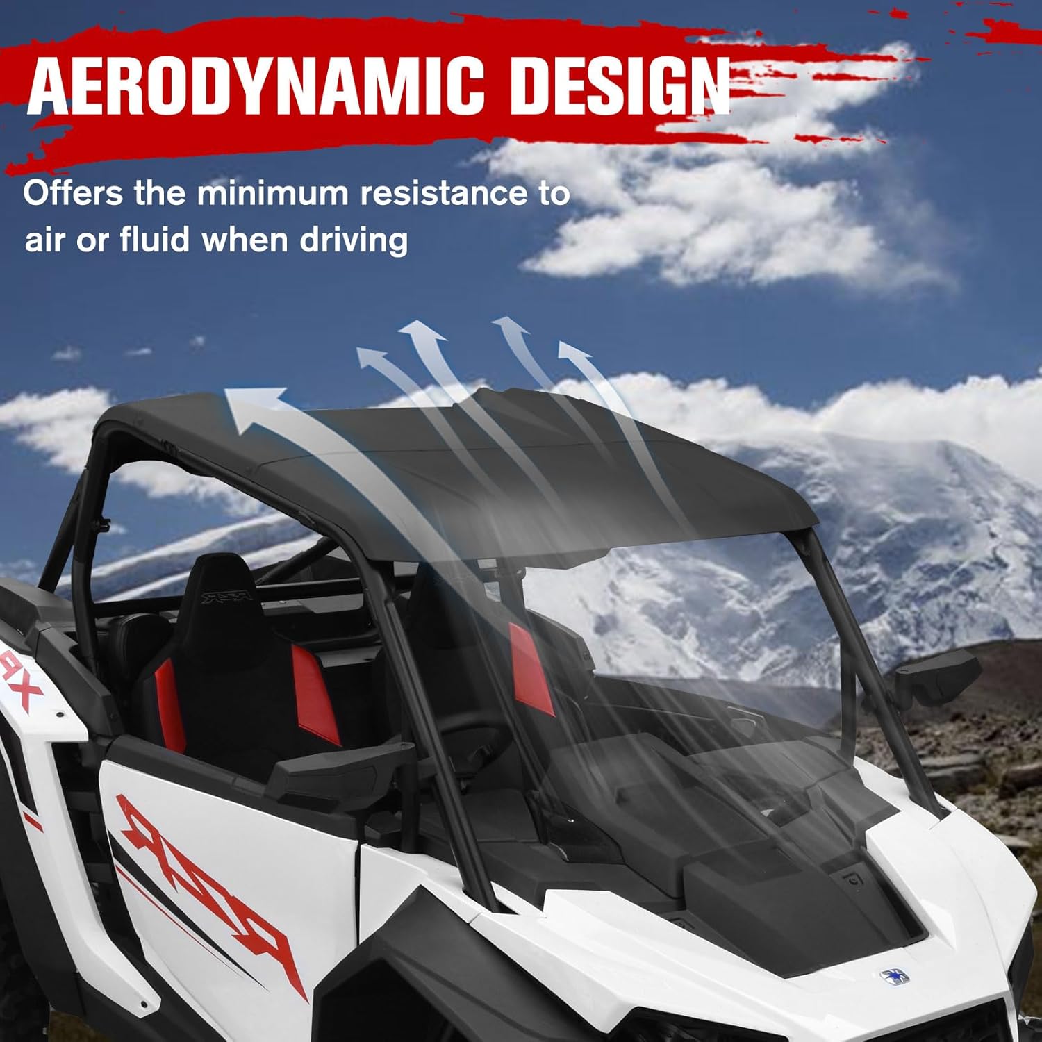 Roof for Polaris RZR XP 1000 2025, Dustproof Resistant Hard Coat Poly Roof 3-Pieces Combination Roof Sun Visor for Polaris RZR XP 1000 2024 2025 Accessories(Replace #2884553)