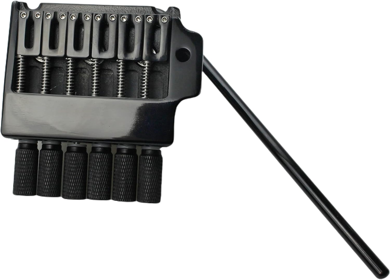 Guyker 6 String Bridge Saddle with Bridge String Lock, Spring and Screw, Pop-In Bar for Headless Guitar Complete Install Kit, WT002, Black
