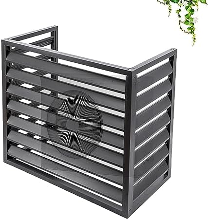 Air Conditioner Fence Screen Outdoor Flower Rack Aluminum Alloy Conditioning Cover For Outside Units Metal Plant Stand Privacy Screen 39.4*19.7*27.5/43.3*23.6*31.5in ( Color : Gray , Size : 110x60x80c