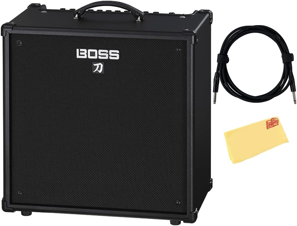 Boss Katana 110B Bass Amplifier Bundle with Gearlux Instrument Cable and Austin Bazaar Polishing Cloth