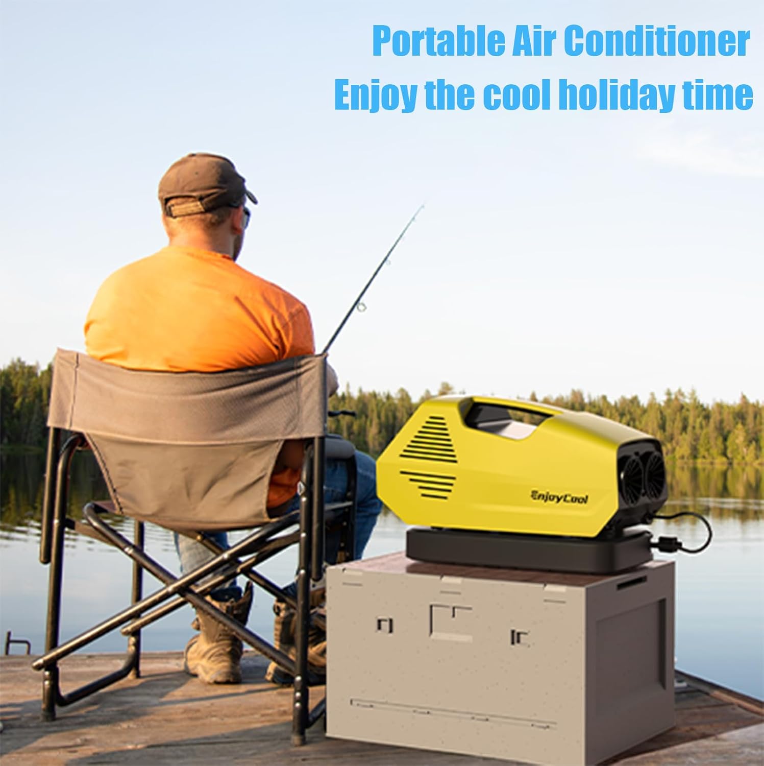Portable Air Conditioner Camping Air Conditioner Tent Air Conditioner Portable Ac for Camping Fast Cooling Portable Air Conditioner Camping Portable Ac for Truck Outdoor/Rvs/Fishing Or Pet blue