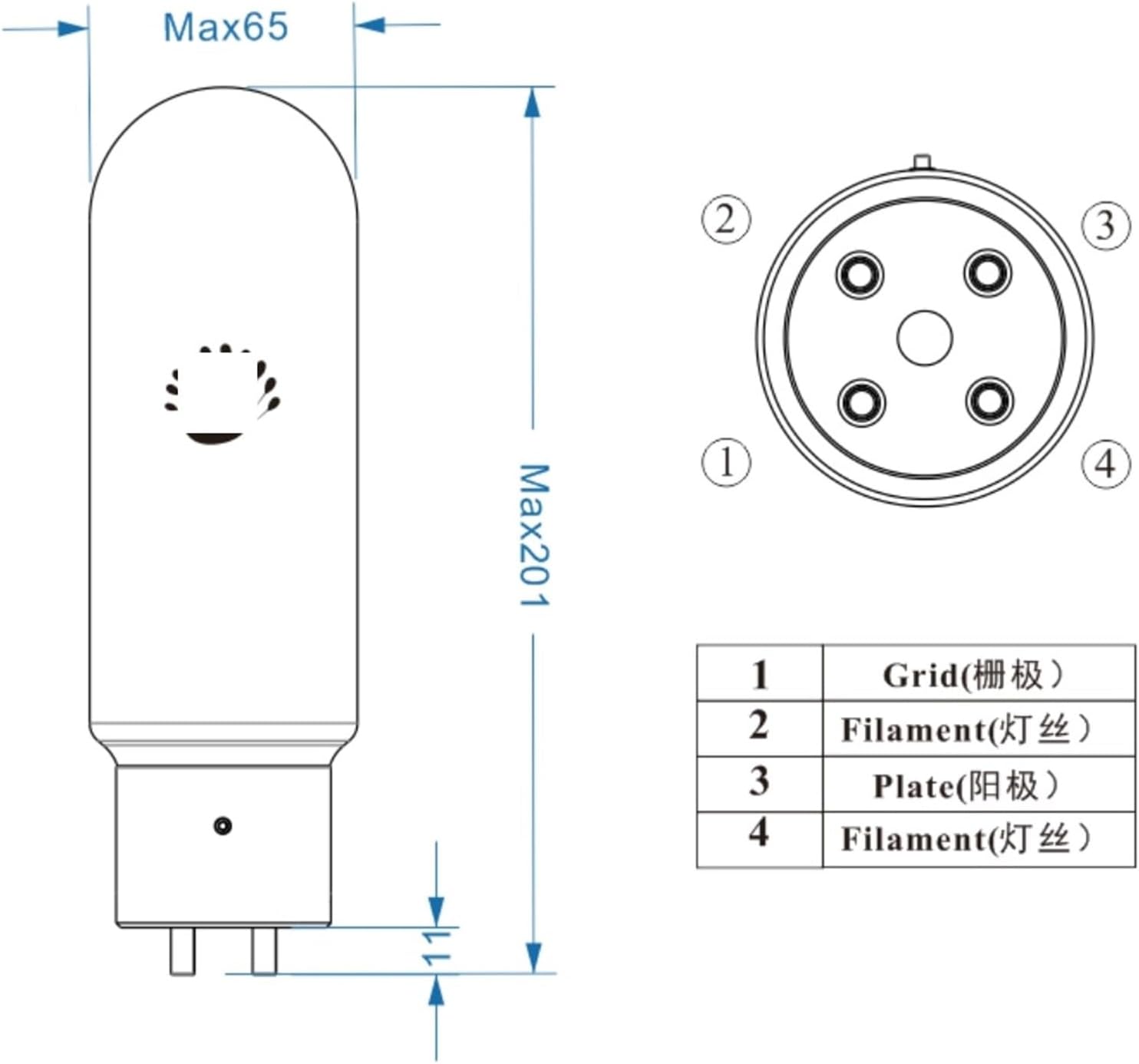 845 Tube 845-TII Collector's Edition Amplifier DIY Package(4pcs Matched Quad)