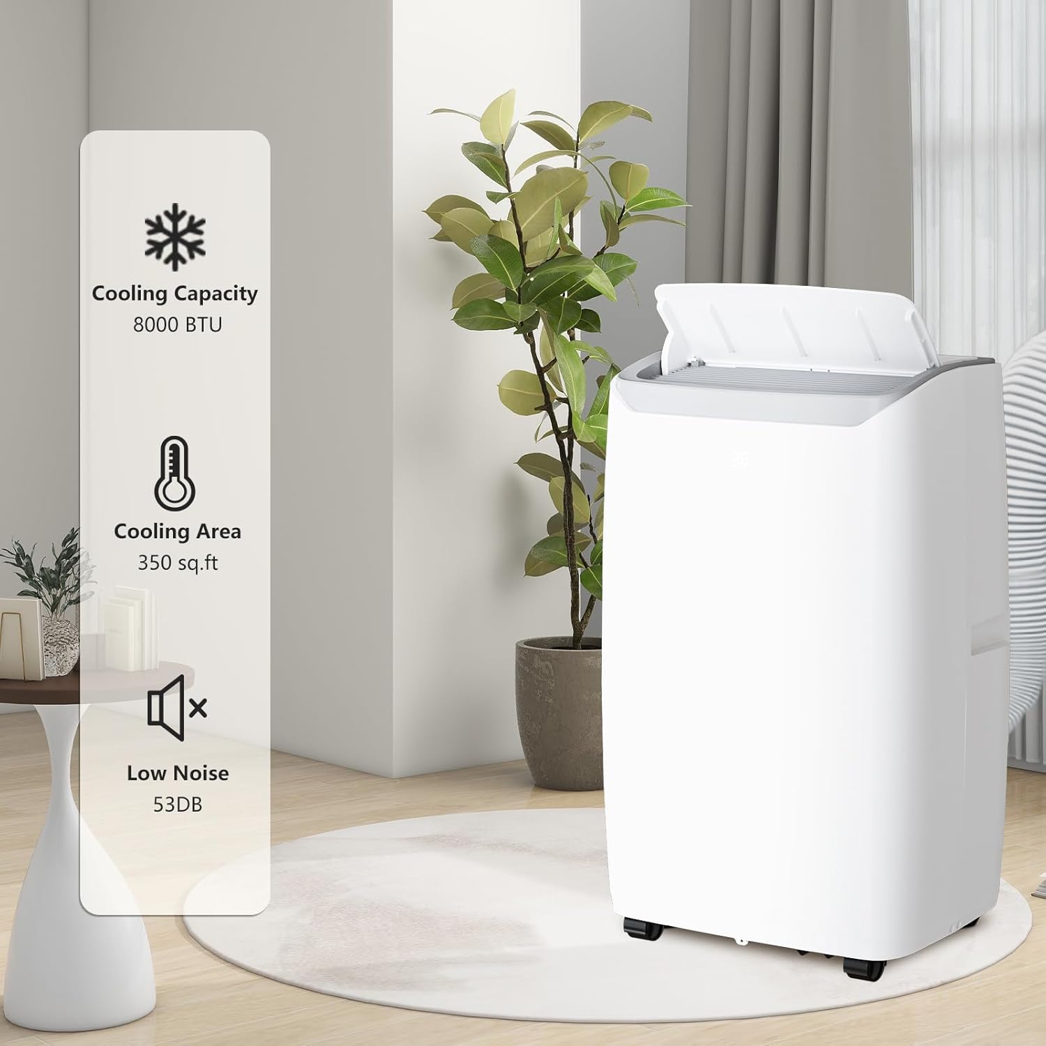 12,000 BTU Portable Air Conditioner – Dehumidifier & Fan for Rooms Up to 550 Sq.Ft | Quiet Sleep Mode, Digital Display, Remote Control & Installation Kits Included