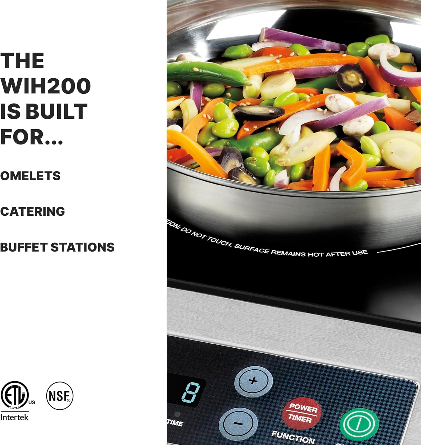 Waring Commercial Light-Duty Commercial Induction Range, 120V, 1800W