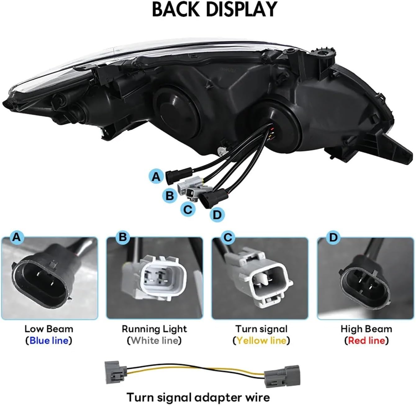 2Pcs Full LED Headlights Assembly Compatible For Toyota Corolla 4-Door 2011-2013 Turn Signal Front Head Lamps DRL Headlamp Accessories