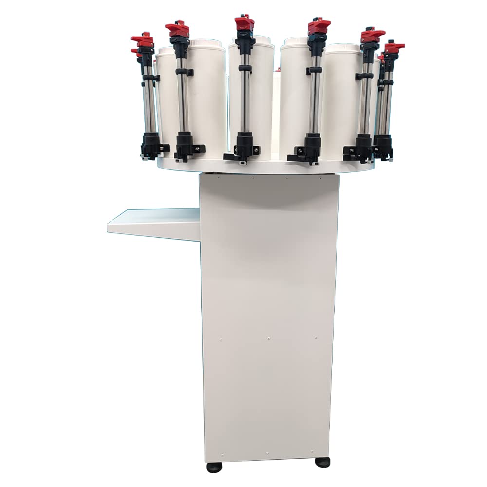 TECHTONGDA Paint Colorant Dispenser, 14 Canister Base Paint Tinting Machine, Double Pump, Double Gauge Lock, 2.3L Drum Capacity, Electric Stirring Color Mixing Machine for Water or Oil Colorant