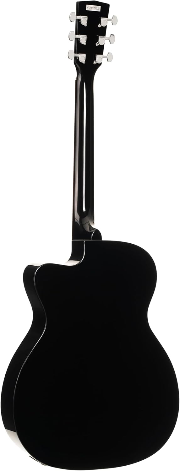 Cort L60CEBK Luce 60 OM Solid Top Acoustic Electric Guitar, Black Gloss
